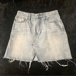 Madewell High Rise Rigid Denim A-Line Mini Skirt: Cutout Edition Light Wash